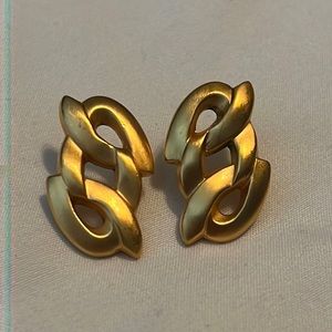 *VINTAGE* Monet Chain Link Gold Earrings